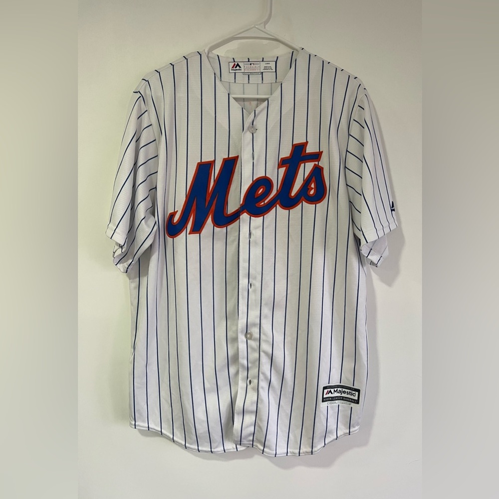 Majestic Yoenis Cespedes 1986 New York Mets Pinstripe Home White Men's Jersey L